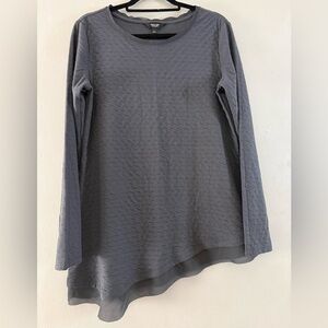 Simply Vera Vera Wang Gray Textured Knit Long Sleeve Top Asymmetrical - Size L